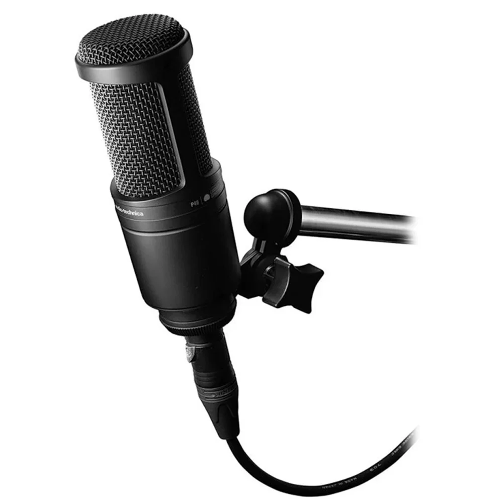 AT2020 카디오이드 콘덴서 스튜디오 XLR 고급 녹음용 USB 카라오케 콘덴서 마이크 또는 라이브 스트리밍 프로젝트 홈 스튜디오