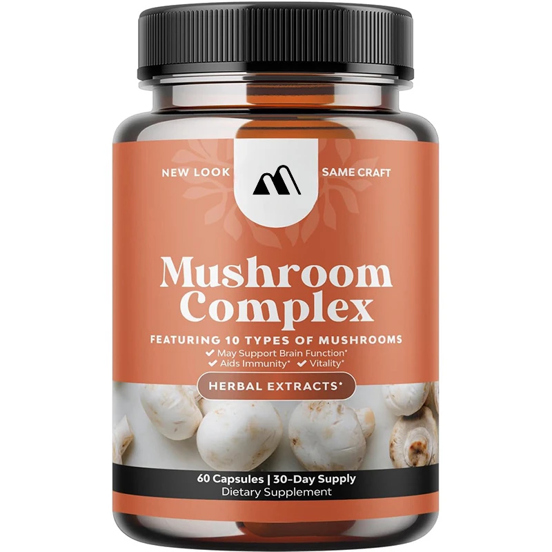 

Mushroom Complex - Turkey Tail, Shiitake Mushrooms, Etc. For Immune Support And Brain Enhancement, Used For Immune Function, Etc