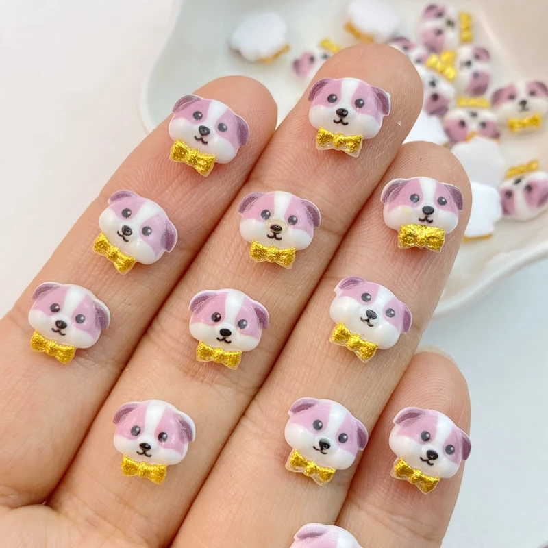 50Pcs New Cute Resin Mini Cartoon Dog Flatback  Jewelry Making Manicure Hairwear Accessorie