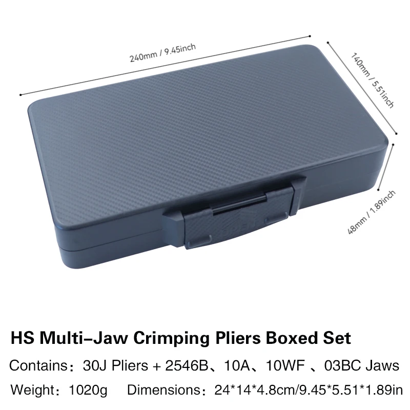 HS Mehrfachbacken-Crimp-Set | Für HD mit Präzisionsbacken, Druckverstellung und rutschfestem Griff | Verkabelung, Heimwerken, Industrie – Detail 7