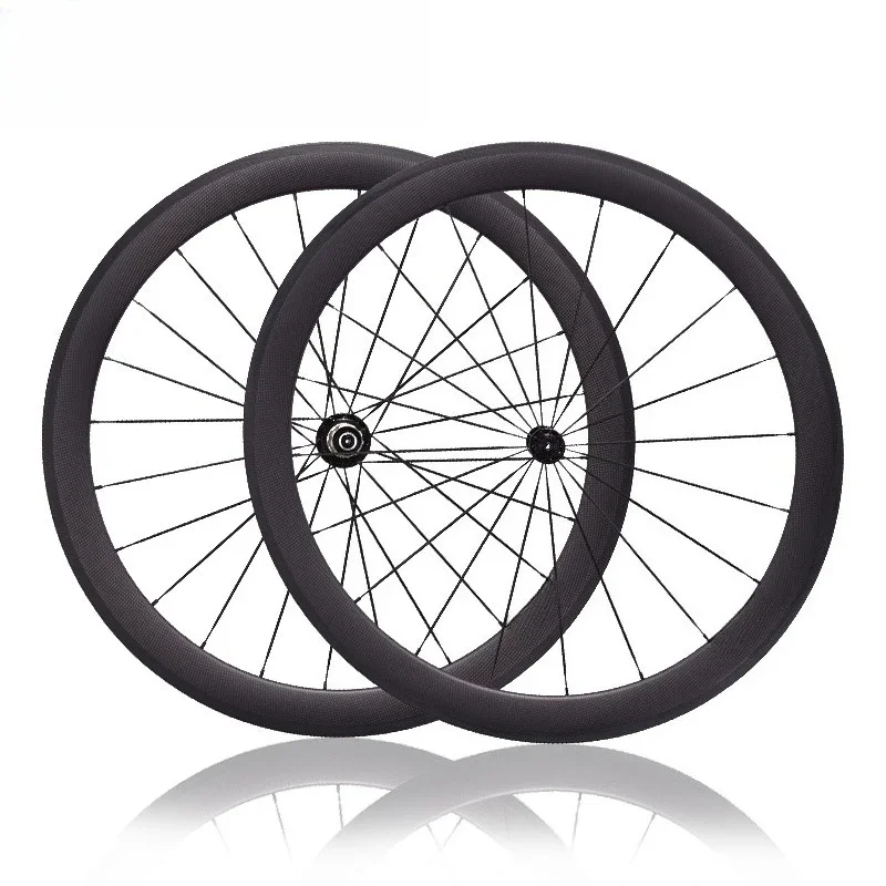 Carbon Knife Road Wheel Set Carbon Fiber 700C Opening 38 50 60mm Vacuum Tube Tire V Brake Bicycle
