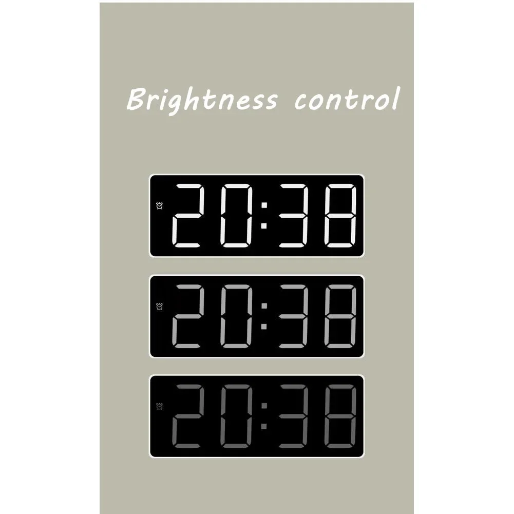 12/24H Voice Control Digital Alarm Clock For Bedroom LED Electronic Clocks with Temperature Display 3 Adjustable Brightness - Image 4