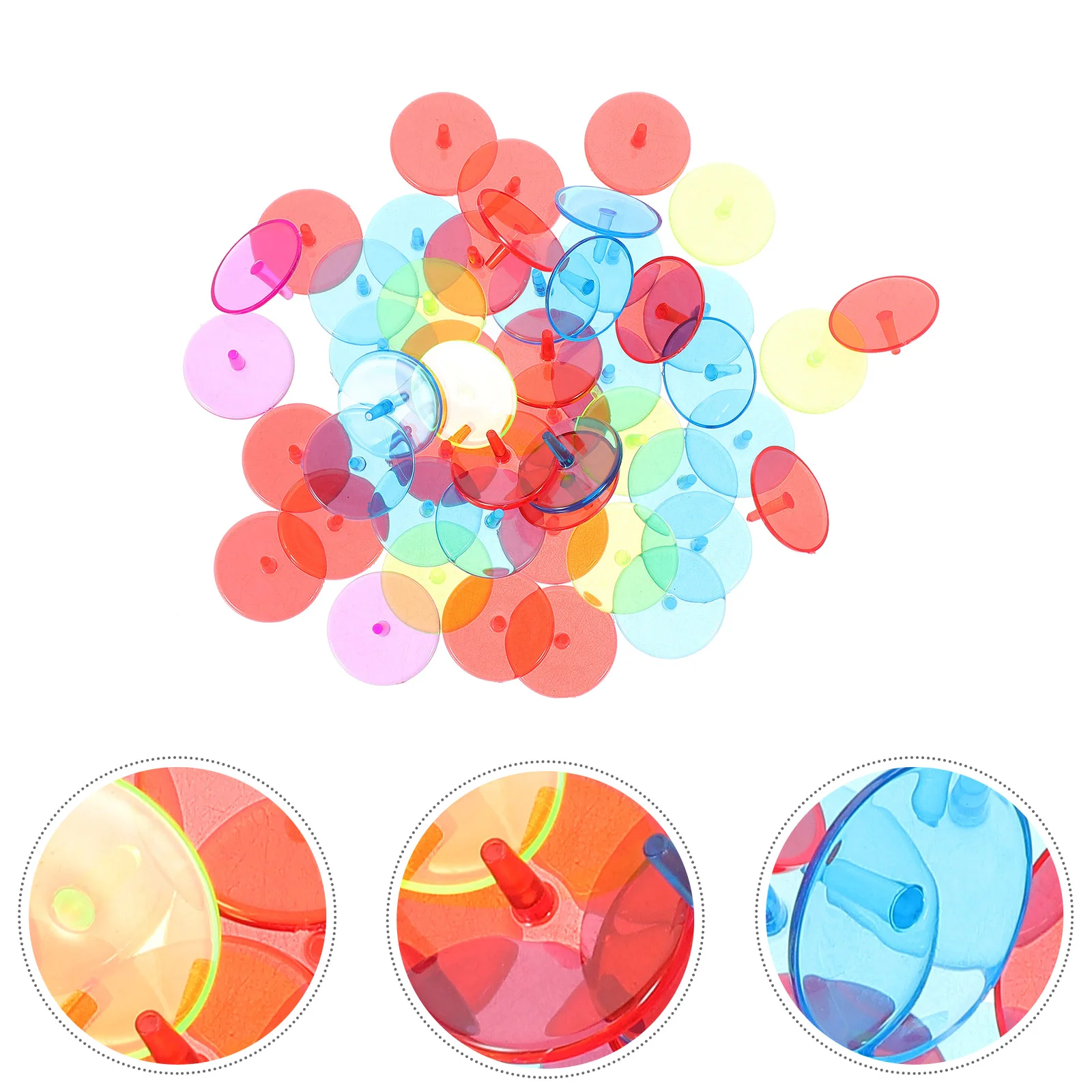 50pcs Plastic Round Transparent Ball Marker Golf Marking Tool (Mixed Color) Plastic ball marker Round ball marker