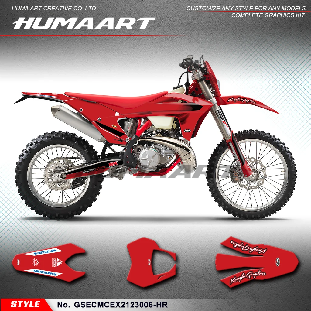 HUMAART MX Graphics Dirt Bike Sticker for EC250 EC300 250F 300F / MC 125F 250F 450F EX 250 300 2021 2022 2023, Red