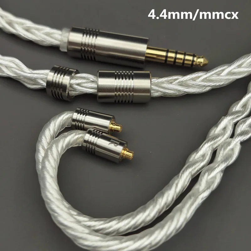 Lyra-Auscultadores Prata Pura, OCC importados, 8 Strand, prata pura, fio Coupgrade atualizado, DIY febre Grau 504 Núcleo, diâmetro exterior Diâmetro