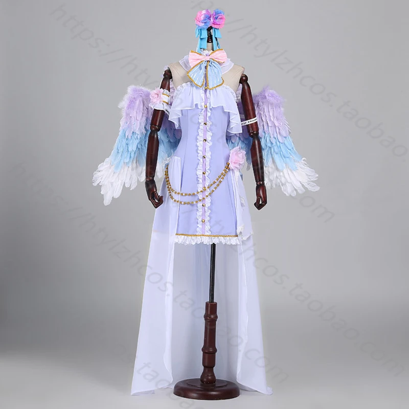 Love Live Ayase Eli Cosplay Costume Christmas Dress White Valentine's Day Angel Awaken Dress Custom-Made   A