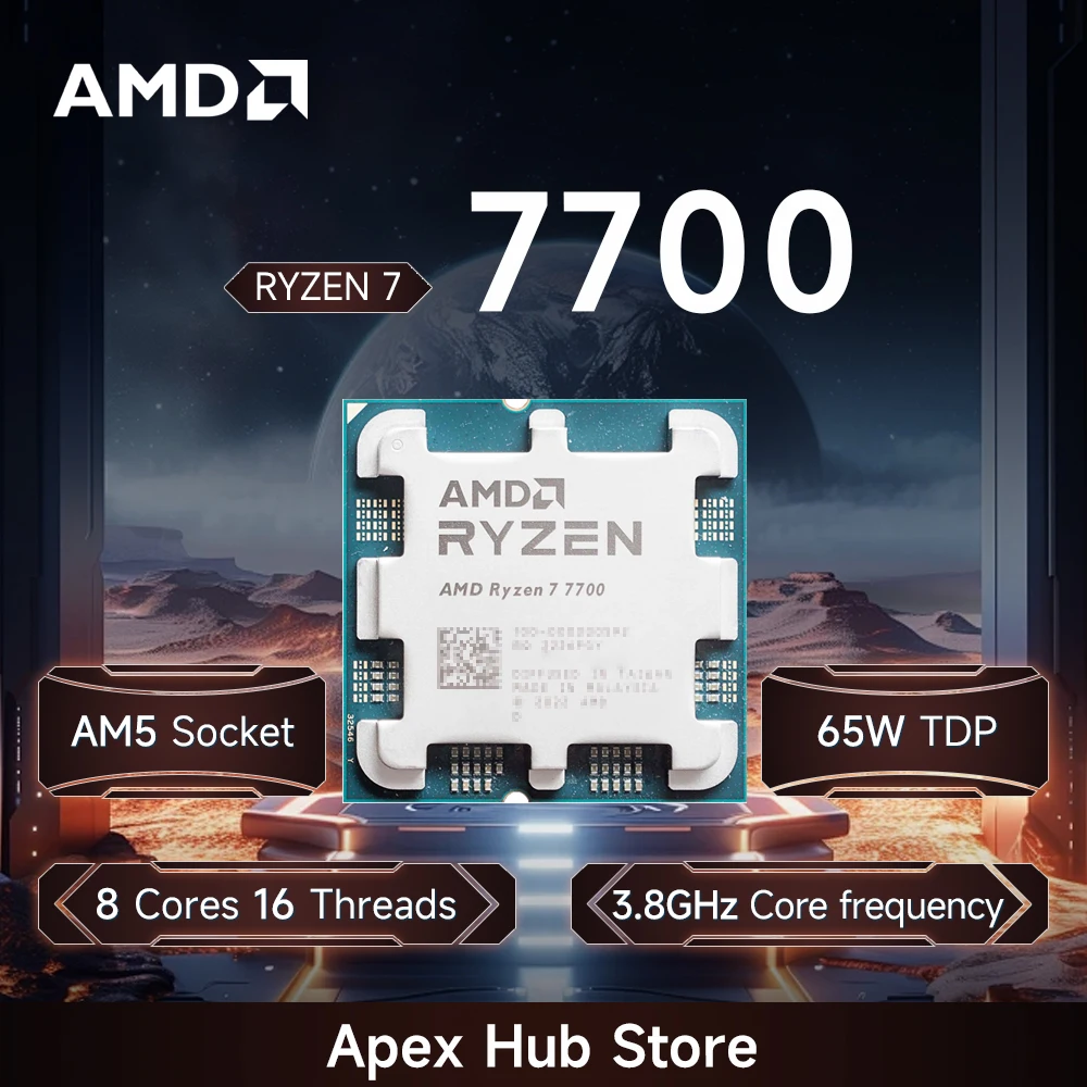 

НОВЫЙ процессор AMD Ryzen 7 7700 L3 = 32M 5NM DDR5, 65 Вт, 3,8 ГГц, 8 ядер, 16 потоков, R7 7700, разъем AM5, новый без вентилятора