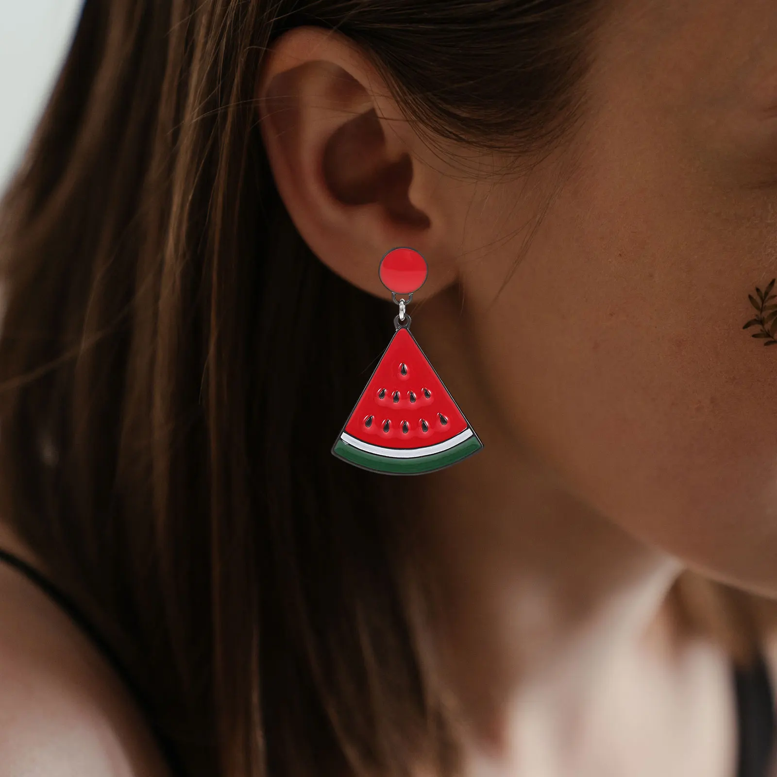 

Watermelon Earrings Fruit Accessories for Women Lightweight Fashion Sweet Style Everyday Party Cartoon Food Pendant