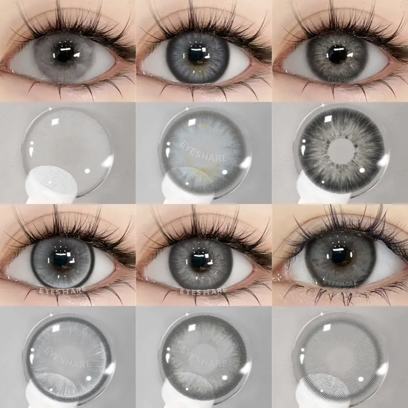 EYESHARE 1 par de lentes de contacto de Color gris para ojos, lentes de colores, lentes grises, lentes de contacto de colores naturales, uso anual