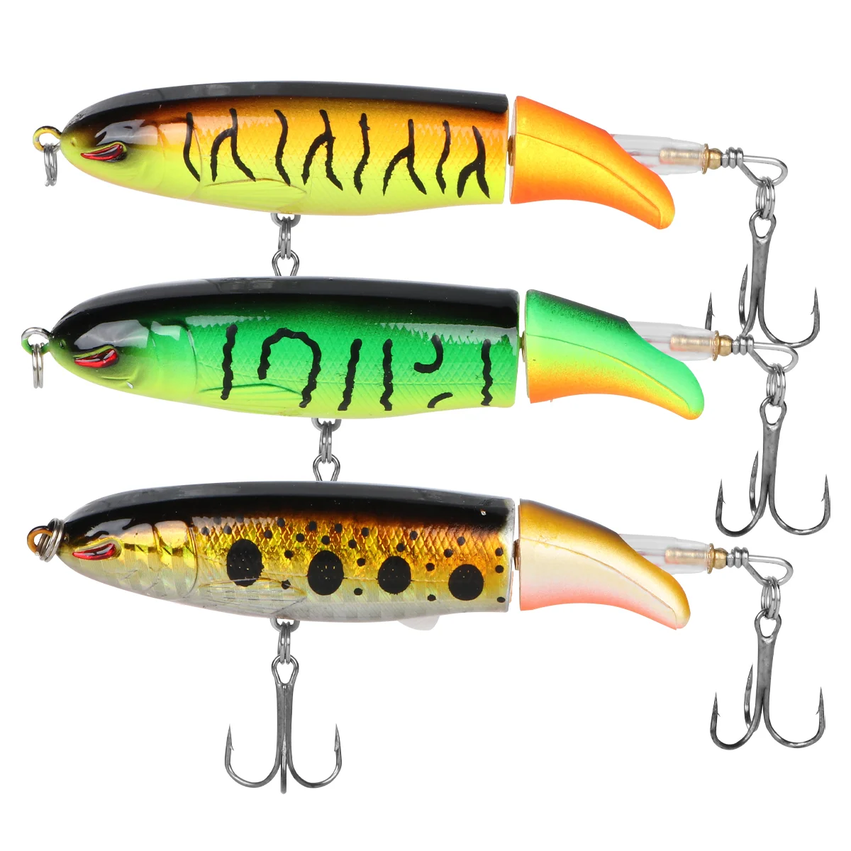 

3pcs Floating Fishing Lure Lifelike Rotating Tail Fishing Bait for Outdoor Fishing Trip Holiday (Random Color)