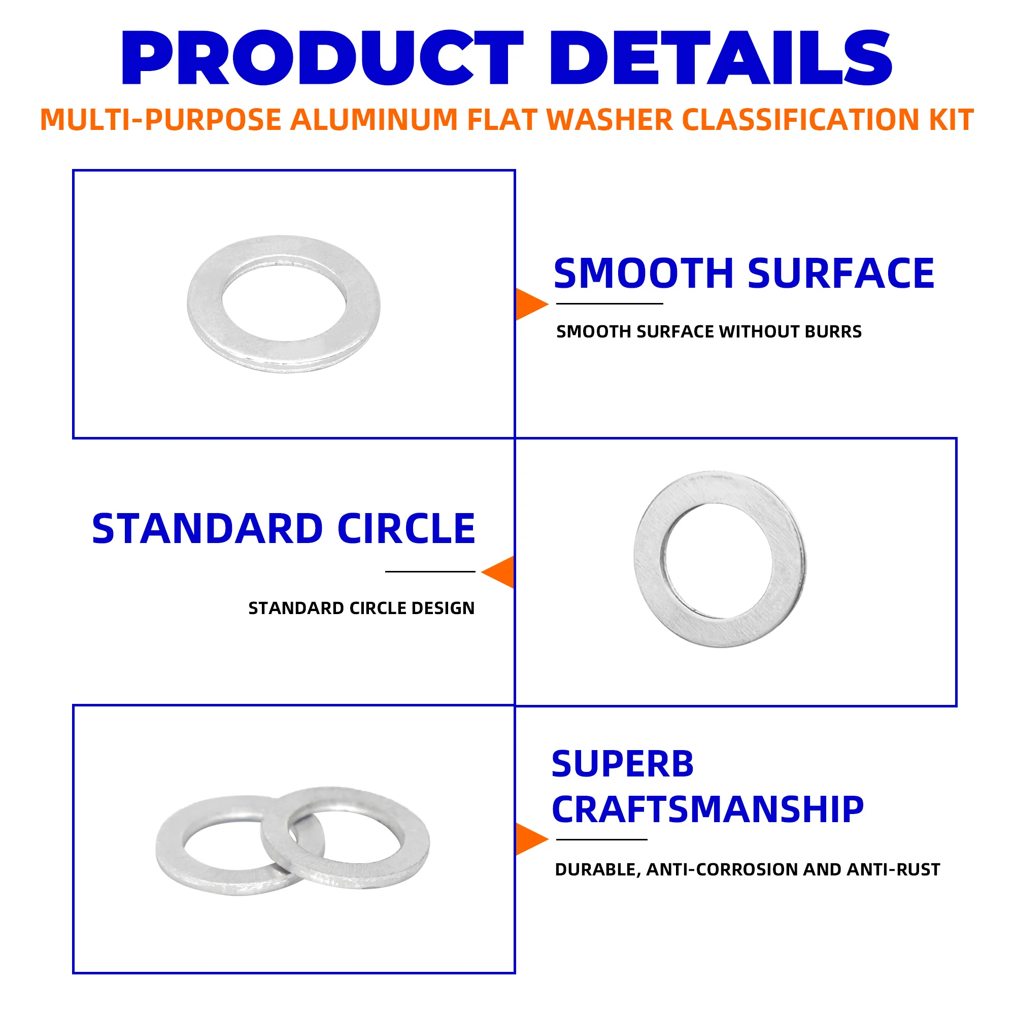 450Pcs Gaskets Washers Pure Aluminum Gasket Aluminum Flat Metal Washer Gasket Aluminum Sealing Rings