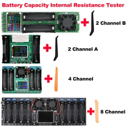 8/4/2 Channels 18650 Lithium Battery Capacity Tester Module MAh MWh 2.4″ LCD Digital Battery Power Detector Module Type-C Port