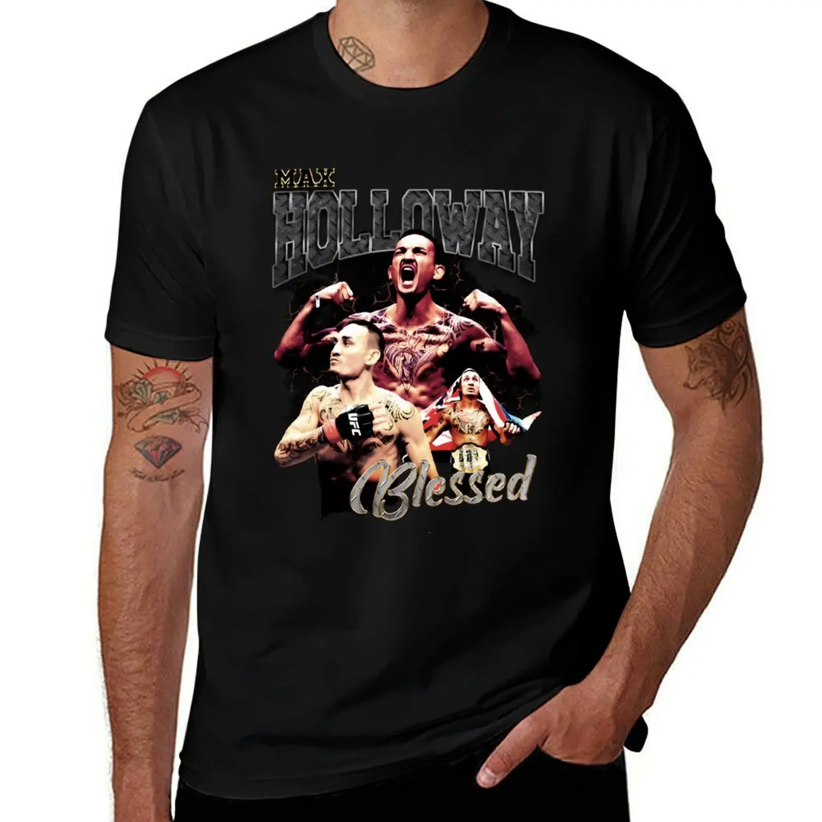 

Max Holloway T-Shirt man t shirts cotton anime tshirt t shirt for man T-shirt
