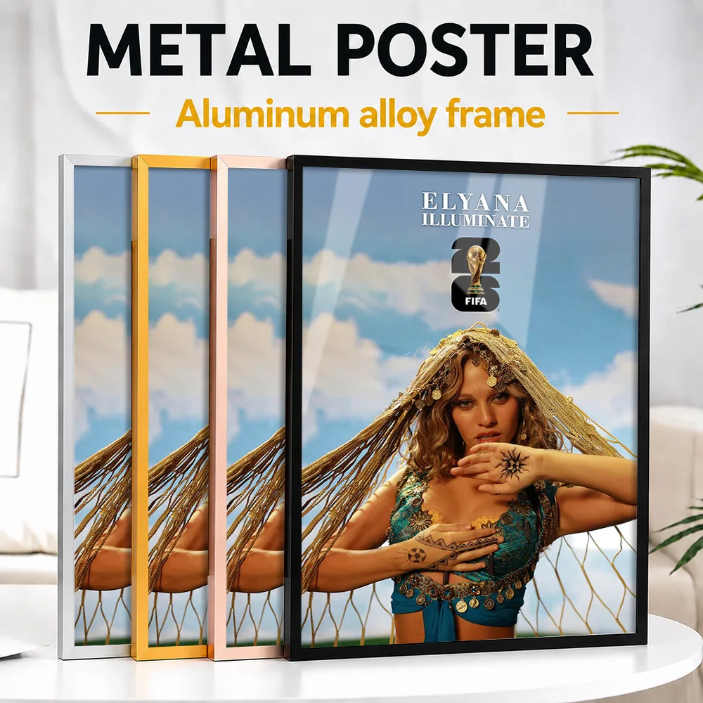 Ella Illuminate Album Portrait Metal Poster With Aluminum Alloy Frame Personalized Photographic Wall Art For Listening Lounge