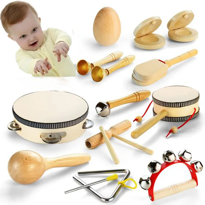 Brinquedos De Música De Chocalho De Madeira Para Bebê Recém-Nascido, Aprendizagem Educacional, Instrumento Musical, Jogo De Criança, Montessori,