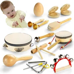 Baby Music Toys Educational Learning Toys Musical Instrument Child Game Montessori Wooden Rattle Newborn Baby Toys 0 12 Months