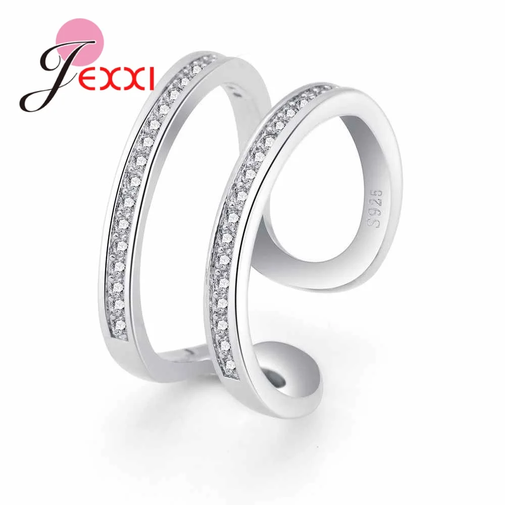 Opening Ring Fashion Simple Style Genuine 925 Sterling Silver Lady Gentleman Wedding Wedding Anniversary For Women Best Gift