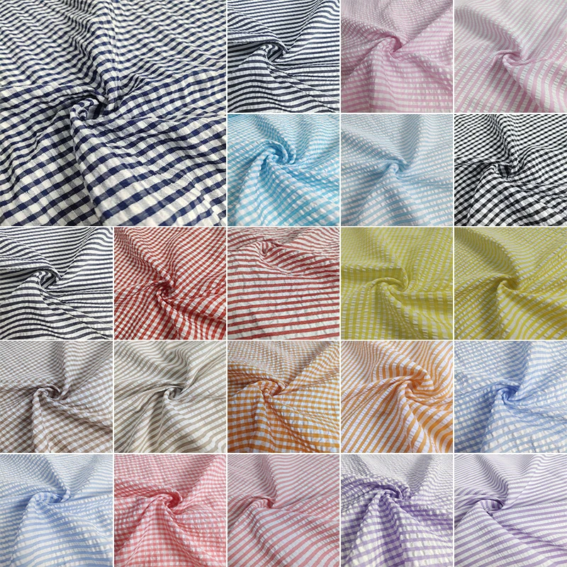 100x145cm Karierter Stoff für Hemden, Röcke, Kleidung, DIY, Bunter Stoff-Hintergrund, T-Shirts, Nähstreifen, Handarbeit, Weicher Stoff – Detail 11