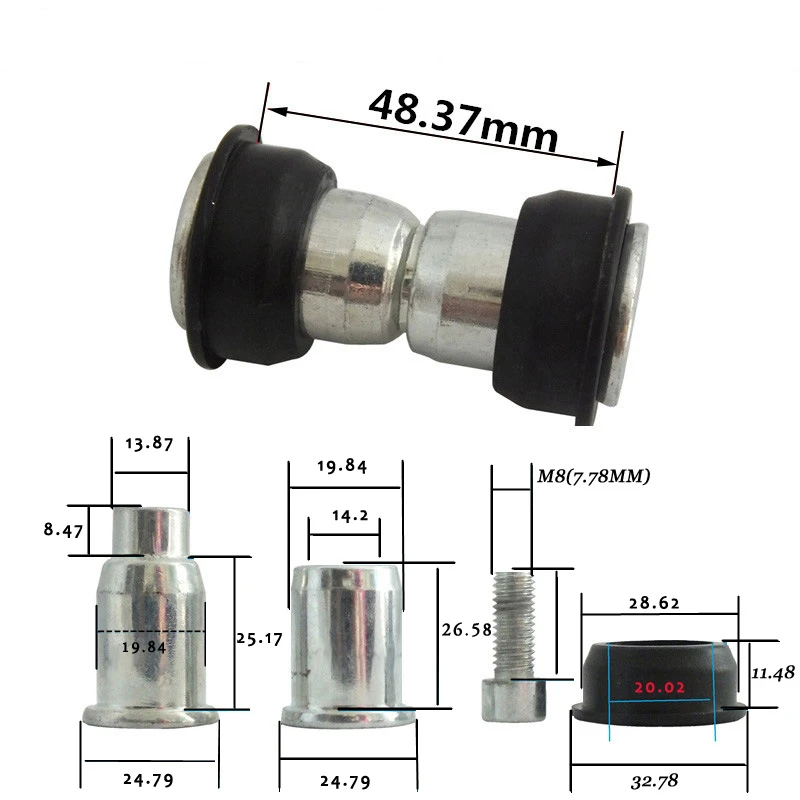 Bicycle Bike Pivot Lock Bolt , Unit Bushe For Shock Absorption Screw ,Suspension Frame 28.8MM Nuts,Mountain MTB Parts