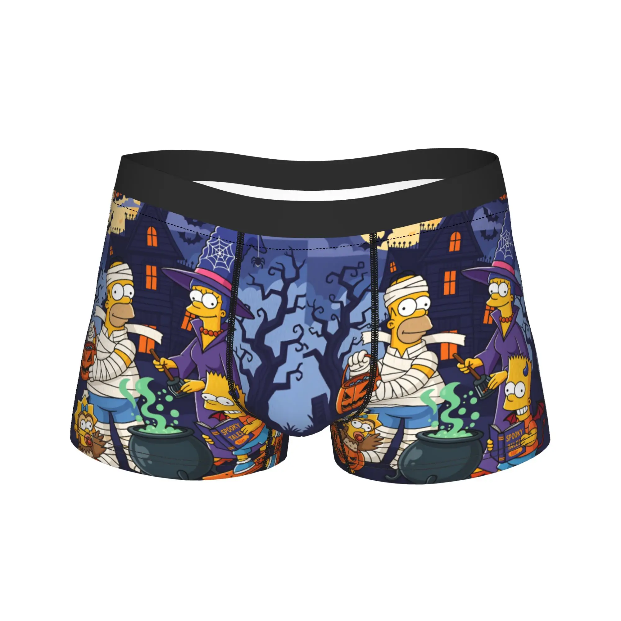 Funny S-Simpsons Mummy Homer Happy Hauntings Underwear Printed Trunk Trenky Men's Underpants Breathable Shorts Briefs Present