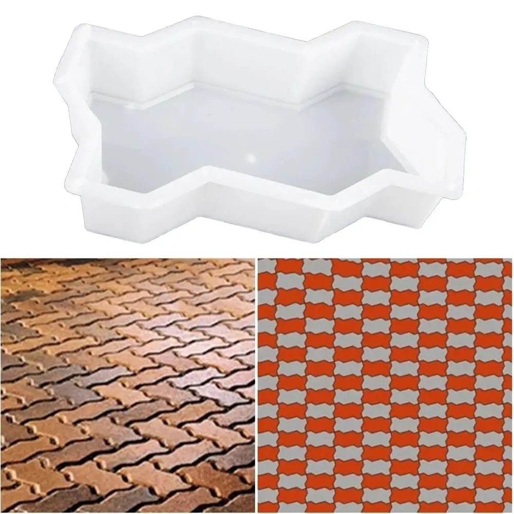 1Pcs Waves Shaped Paving Brick Mould Reusable DIY Stepping Stone Paver Plastic Concrete Path Maker Mold