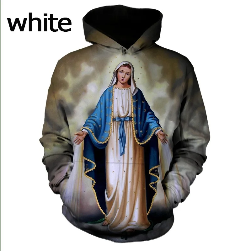 

God Christians Jesus Unisex 3D Hoodie Personalized Fashion Printed Virgin Mary Pattern Casual Hoodie