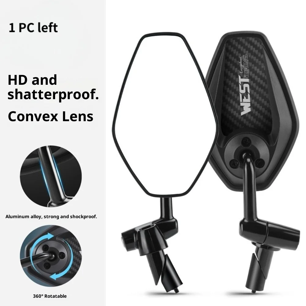 Bicycle Rearview Mirror Aluminum Alloy Bracket 360° Rotation Anti-glare Anti-shake Bicycle Replacement Parts Cycling Accessories
