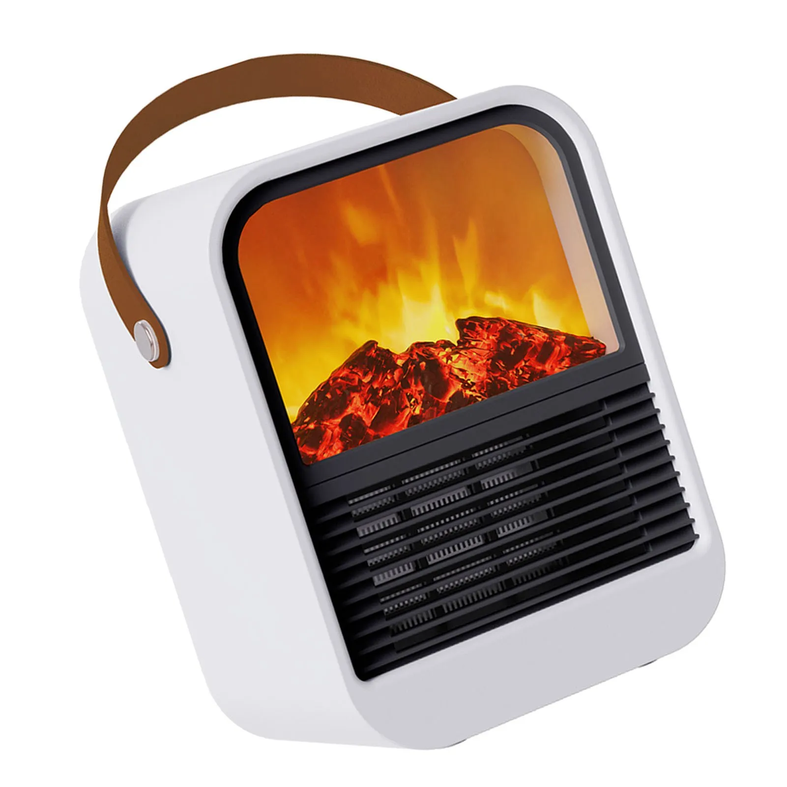 سخان كهربائي صغير لغرفة النوم، سخان مساحة محمول مع تأثير لهب واقعي وحماية من الحرارة الزائدة، آمن ودافئ #6