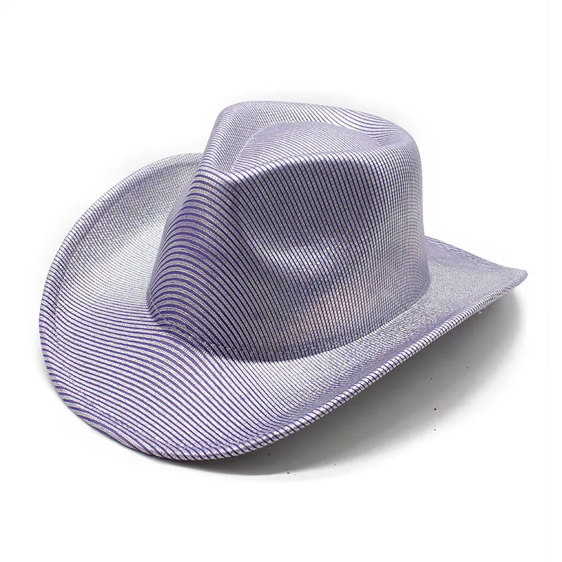 New Glossy Laser Western Cowboy Hat Woolen Hat Western Top Hat Men's And Women's Party Stage Hat