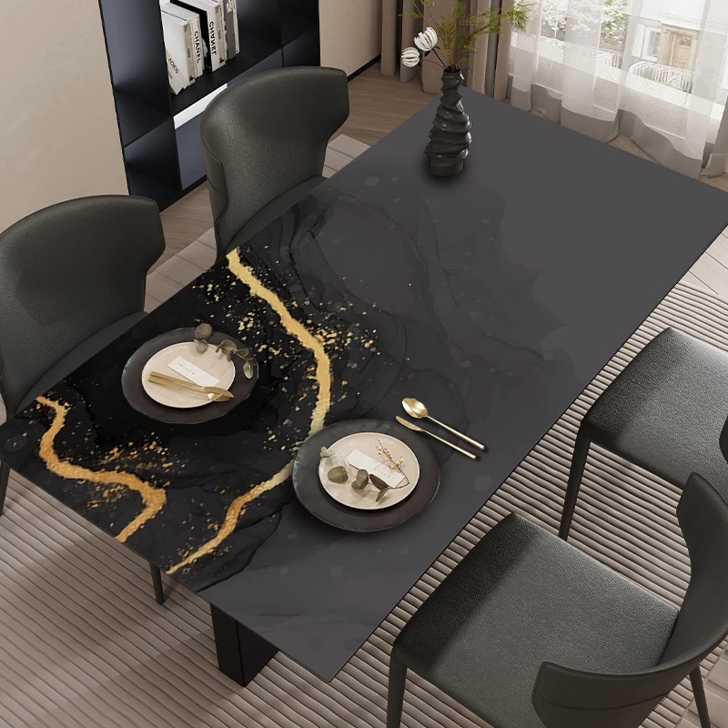 Modern Light Luxury Dining Table Mats No-wash Oil-proof PVC Leather Waterproof Anti-scalding Soft Cushion Coffee Table Desk Mat