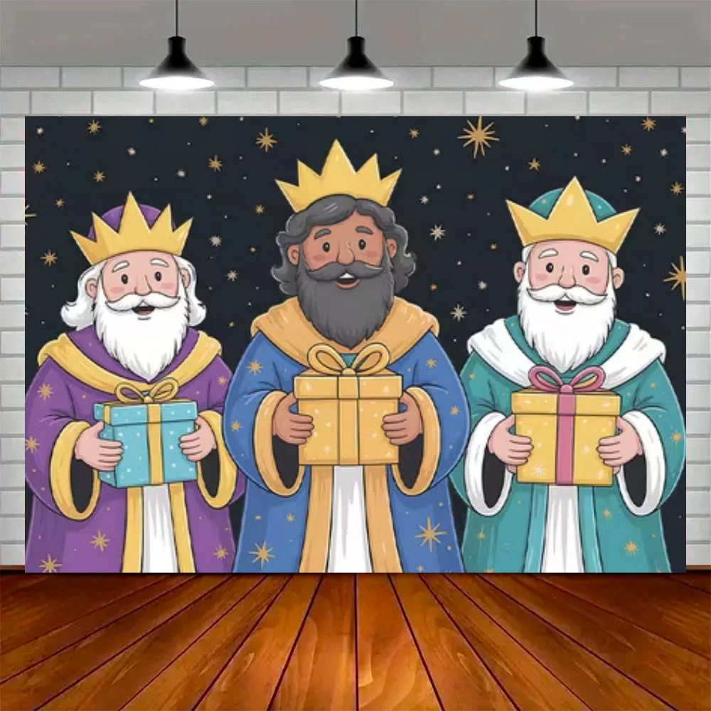 Spanish Three King Festival Party Decoration Background Three Wise Men Religion Jesus Backdrop Exhibition Hall Banner Props view 6