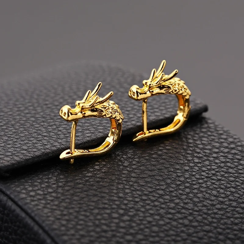 Personality Dragon Head Hoop Earrings for Men Women Hoop Earrings Aretes Hip Hop Motorcycle Party Jewelry Gifts