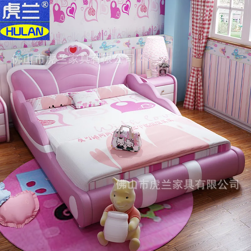 

Children's furniture light luxury American extremely simple child bed girl's villa large flat floor children's furniture soft le