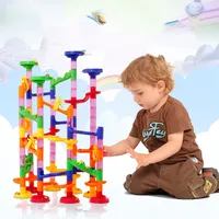 DIY Maze Balls Track Building Blocks Toys For Children Construction Marble Race Run Pipeline Block Educational Toy Game