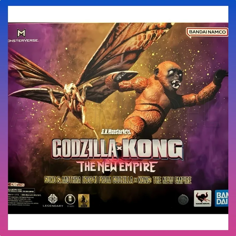 

In-Stock BANDAI Genuine Godzilla Kong: The New Empire Anime Figure Suko& Mothra Finished Goods Joints Movable Model Brand New