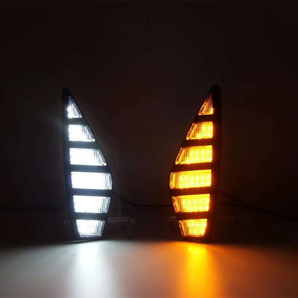 

July King Car Daytime Running Lights Compatible with Honda Civic 2025, 6000K LED DRL+ Streamer Yellow Turn Signals, Start Scan