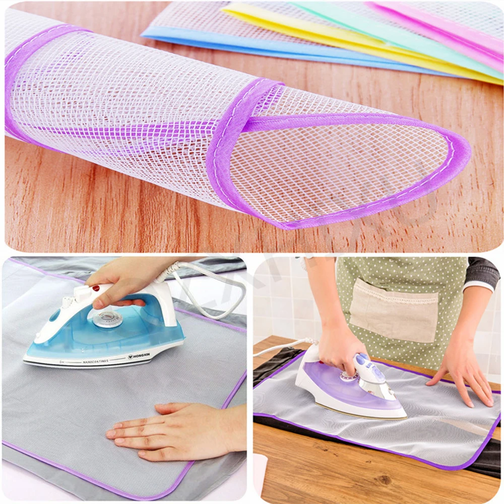 1 PCS Random Color Heat Resistant Ironing Sewing Mesh Cloth Protective Insulation Pad Home Ironing Board Mat Anti-scalding Tools