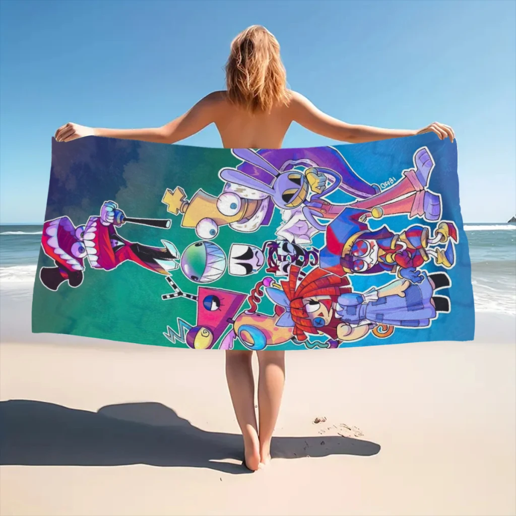 Quick Drying Beach Towels Cartoon The Amazing Digital C-Circus Vintage Oversized 30x60inch Printing Towel Super