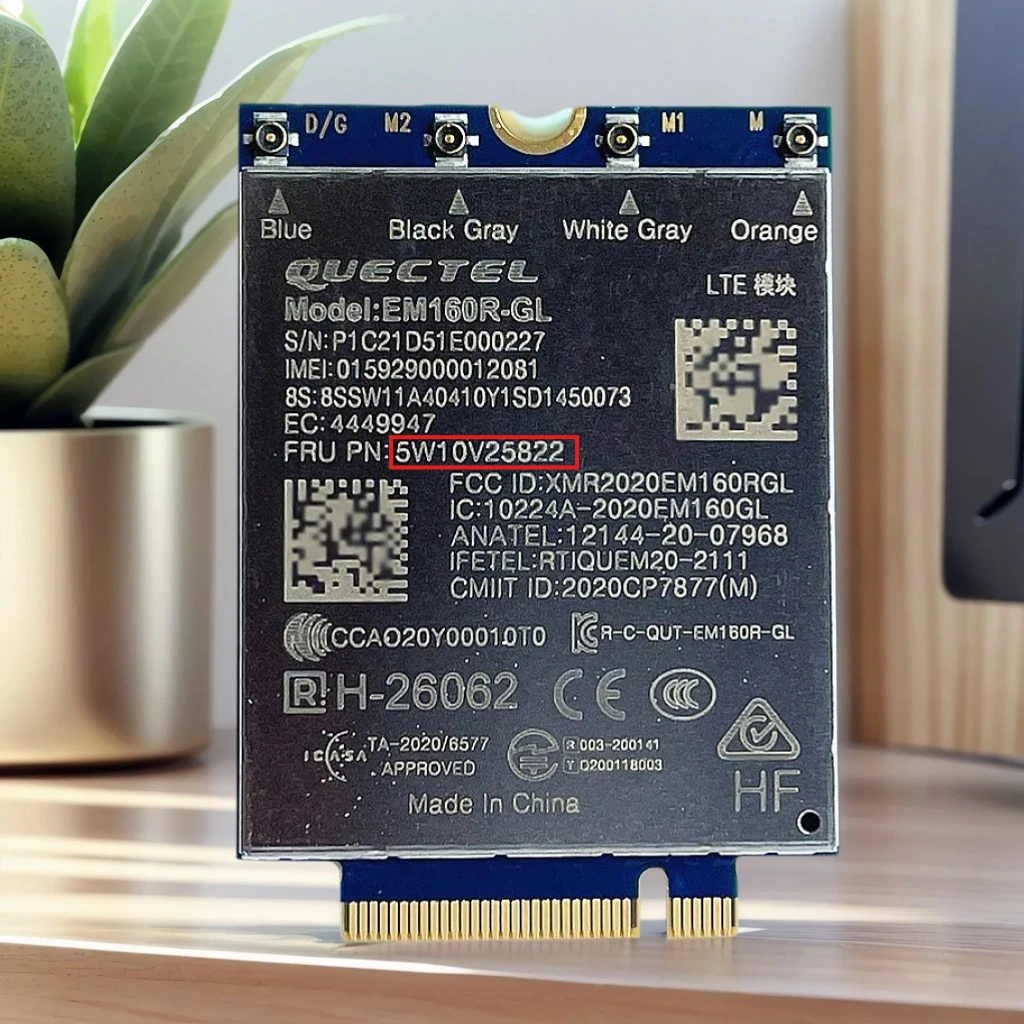 

Модуль Quectel SDX24 EM160R-GL 4G LTE Cat16 M.2 PCIE WWAN для ноутбука Thinkpad P14s T14 T15 P15s P17 Gen2