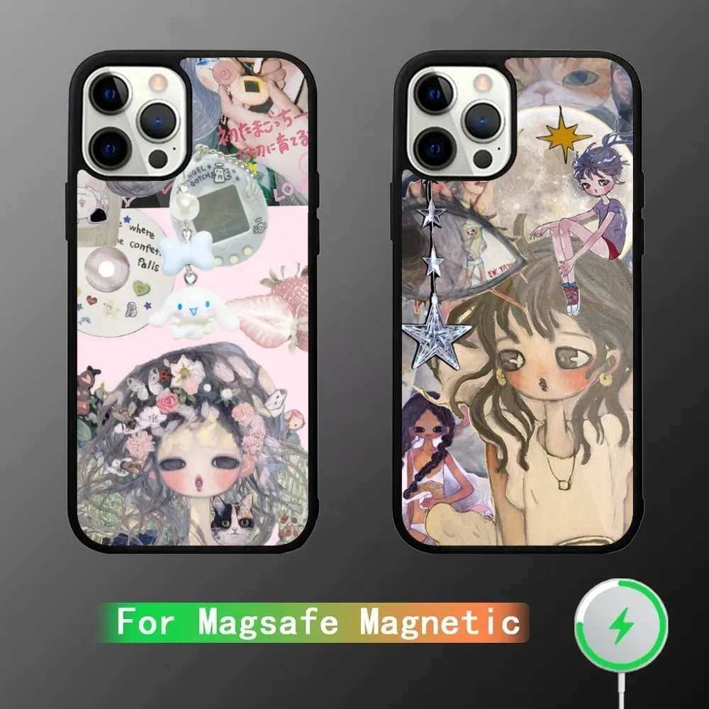 Aya Takano Japanese painter Phone Case For iPhone 15,14,13,12,11,Plus,Pro,Max Mini Magsafe Magnetic Wireless Charging