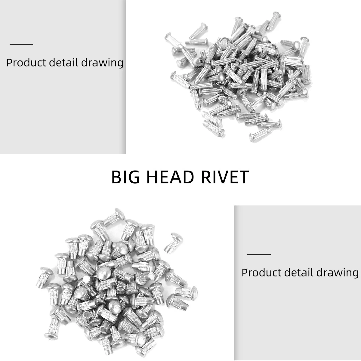 

1500 Pcs Solid Rivets Semicircular Knurled Aluminum Alloy Fixed Multiple Specifications Signage Tools High Quality