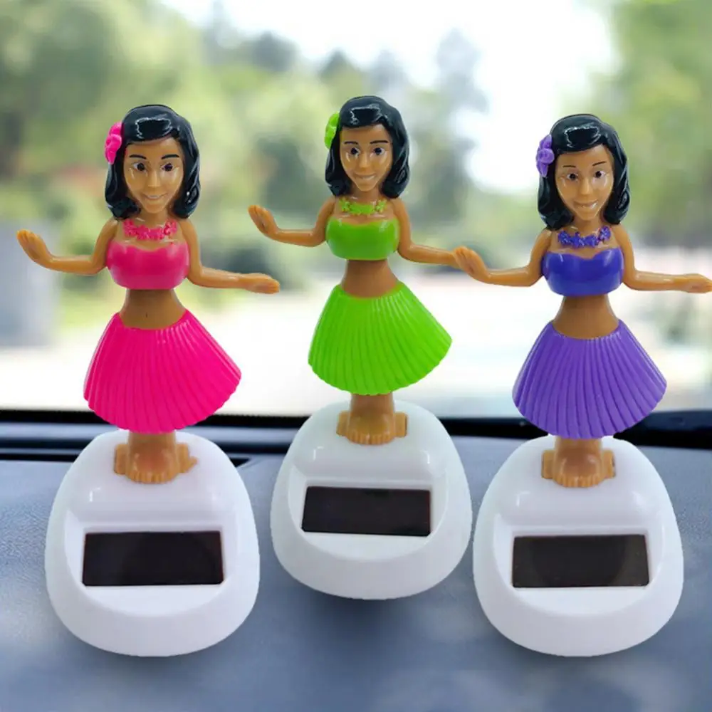 Solar Dancing Beach Girl Automatic Swing Car Interior Ornament Dashboard Decor Car Accessories