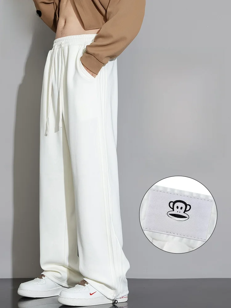 

PaulFrank 2025 New Pure Color Men's Casual Loose Fit Straight Leg Sport Pants Youthful Vitali Sle Wear Resistant