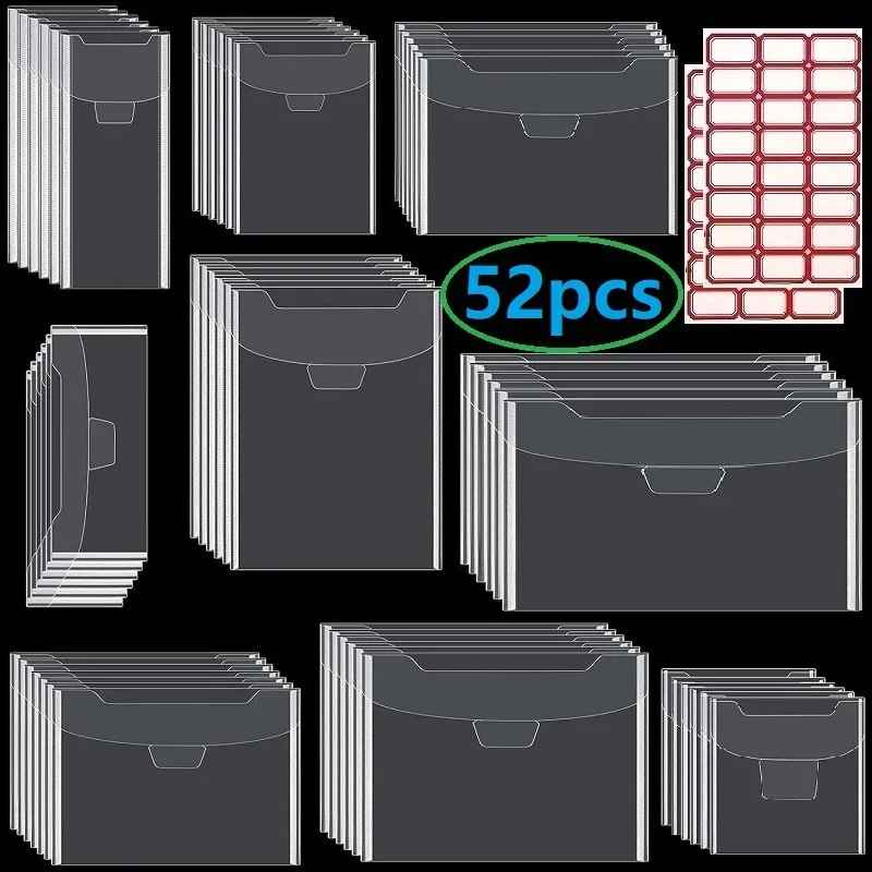 50 قطعة/المجموعة أوراق أكياس المجلد البلاستيكية لتخزين قطع يموت الطوابع المنظم أصحاب أكياس شفافة #1