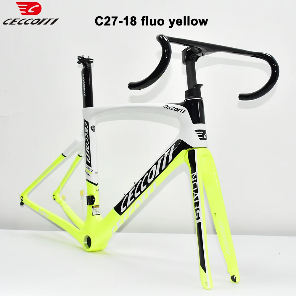 CECCOTTI Brand Carbon Road Bike Frame, Fit 700C * 30mm Tires, Full Hidden Cable Design, T47 BB Bicycle Frameset