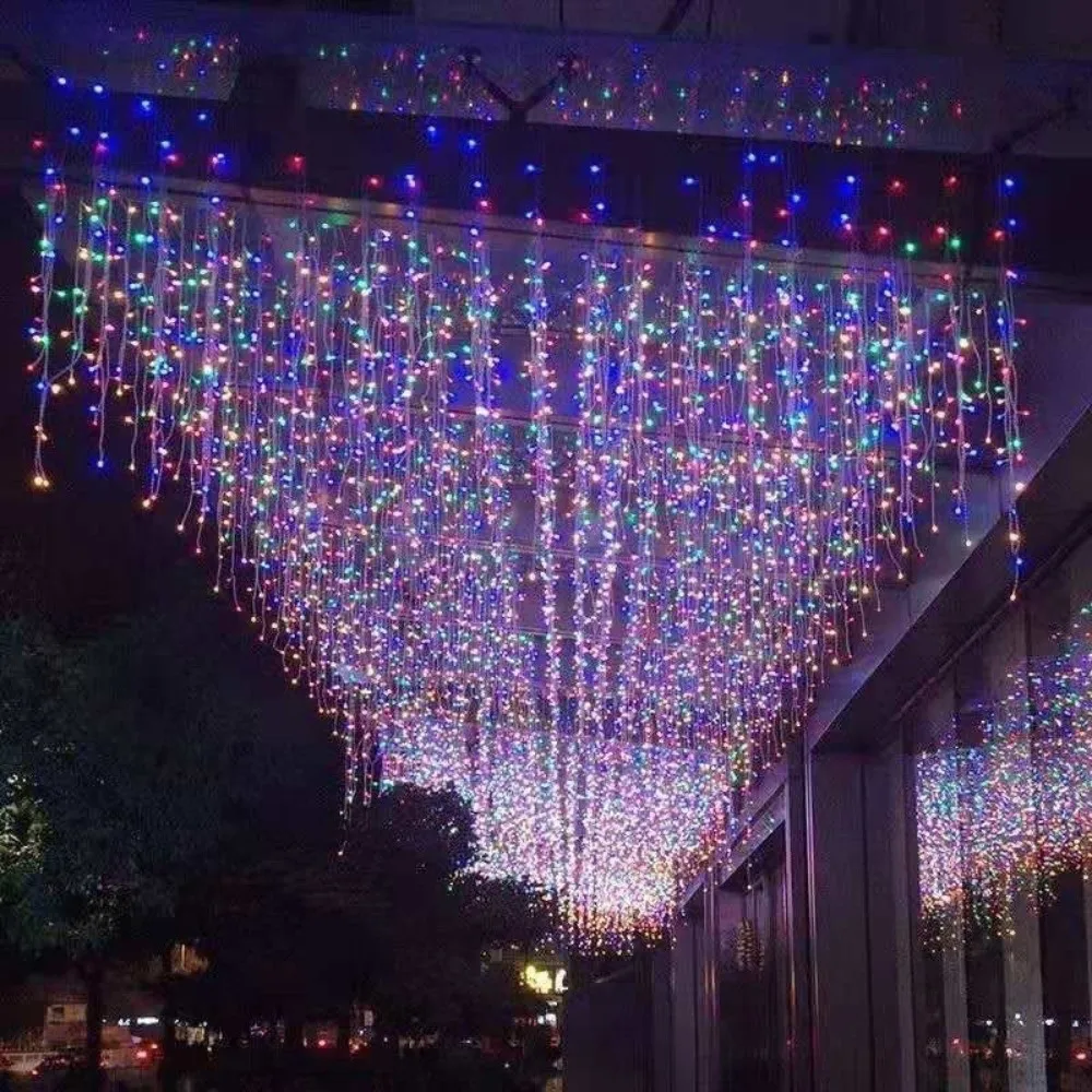 

4M/7M Length Solar LED Curtain Light Waterproof Ultra Bright Christmas Garland Light 8 Modes Outdoor String Light Street Decor
