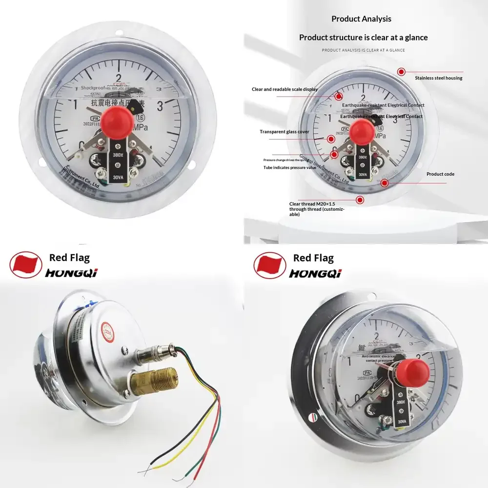 

Factory Direct Sale for Hongqi for Iron Instrument Anti-Vibration Magnetic Assisted Electrical Contact Pressure Gauge for