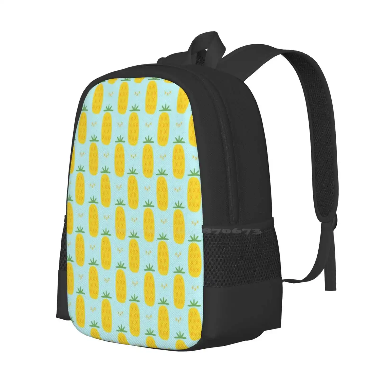 Cute Pineapple Pattern Hot Sale Schoolbag Backpack Fashion Bags Wallpaper Geometric Scandinavian Summer Kids Pineapple Textile