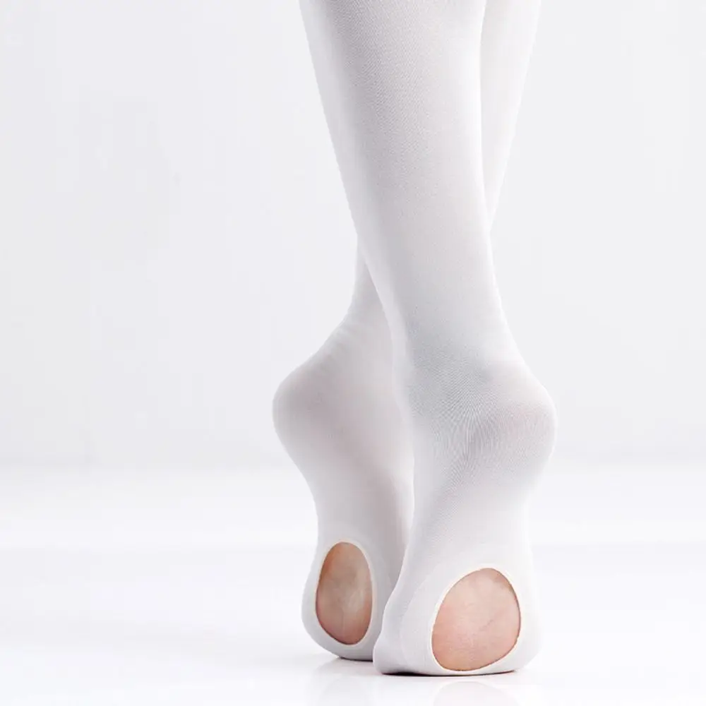 

Новые белые балетки 60D с отверстиями, трансформируемые балетные леггинсы телесного цвета, бесшовные колготки для девочек