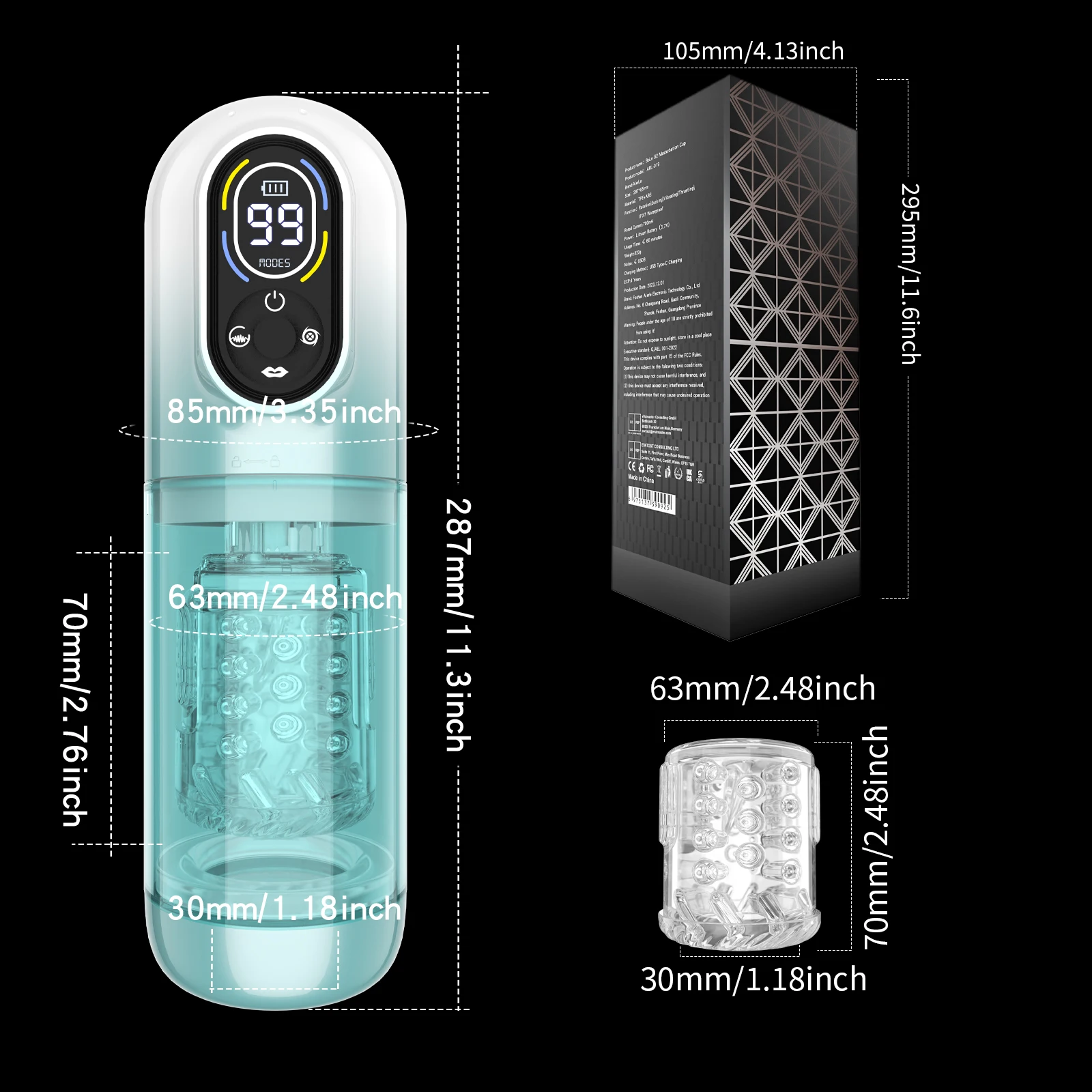 Automatic Male Masturbator 9 Vibrating Thrusting Rotation Sucking Licking Function LED Display Vacuum Penis Pump Sex Toy for Men view 6